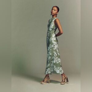 Reformation Casette Linen Dress - Sage Floral - Size 6